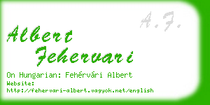 albert fehervari business card