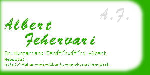 albert fehervari business card